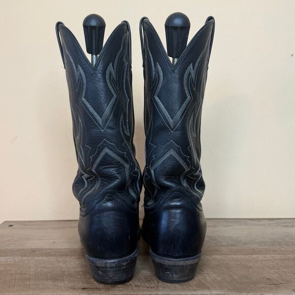 Nocona Classic Mens Leather Black Cowboy Boots Size 10.5 main image 5